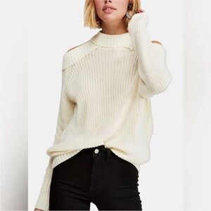 Free people half moon open shoulder sweater